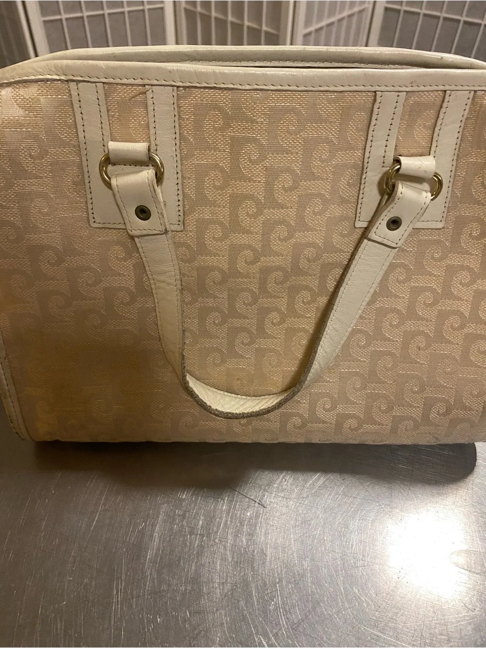 Vintage Pierre Cardin Monogram Top‑Handle Bag (1970s)